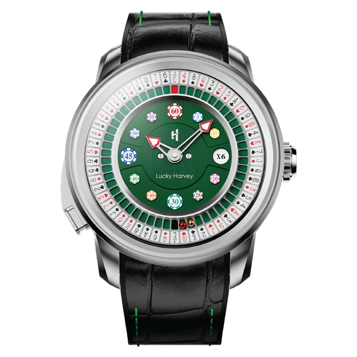 Casino Series Silver Poker Roulette Automatic Watch
