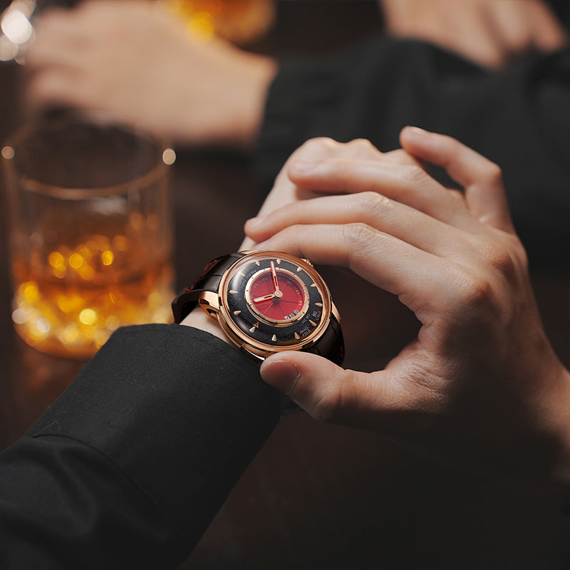 Casino Series Red Rose Gold Sic Bo Automaton Watch