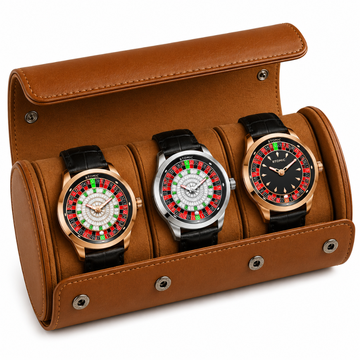 Estuche de cuero para 3 relojes